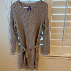 Beige Maternity Tunic Sweater